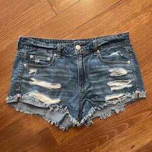 American Eagle Outfitters Blue Vintage-Inspired Jean Shorts